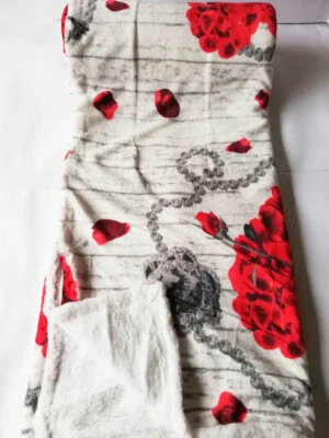 Plaid in pile 3D agnellato caldissimo stampati matrimoniale 210x230 cm. B768 - Immagine 1 di 2