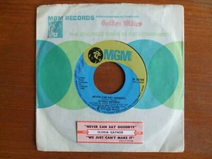45T 7" SP GLORIA GAYNOR NEVER CAN SAY GOODBYE 1974 US JUKE BOX STRIP SOUL FUNK - Picture 1 of 2