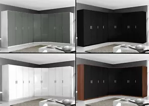 Reflect Wardrobe Large & Small Bedroom 1 to 9 Door Black | Grey | Walnut | White - Picture 1 of 35