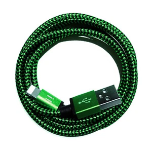 2m NYLON USB Ladekabel für iPhone 8 Plus iPhone 7 iPhone X iPhone 6 S iPad grün - Bild 1 von 2