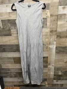 Eileen Fisher Maxikleid Gingham grau und blau Leinen ärmellos Größe Small - Bild 1 von 5