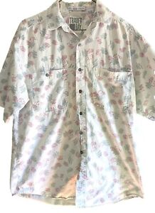 Vintage 80s 90s Trader Bay International Button Down Shirt Mens M Short Sleeve