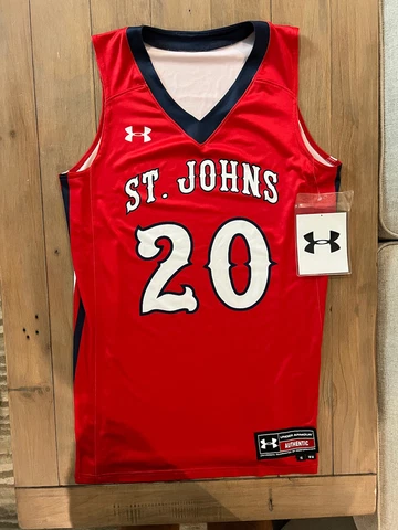 Under Armour Women's M St. Johns ArmourFuse Basketball Jersey Red Navy UJJELW Cover