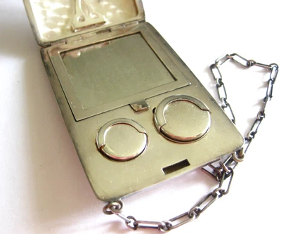 Antiguo monedero de baile de plata porta monedas espejo vintage Foto 1 de 4