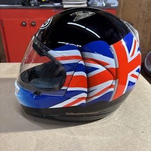 Arai Signet/GT Helmet UK Flag Size LARGE 7 1/4-7 3/8 Pre Owned Union Jack - Picture 1 of 10
