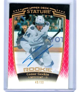 2024-25 Upper Deck Stature Connor Geekie Red Rookie Auto RC #'ed 48/99 #33 - Picture 1 of 1