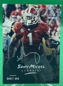 2018 Panini Luminance Draft Day Signatures Silver #48 R1-SM Sony Michel - Bild 1 von 7