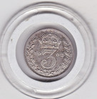 Sharp  1902  King  Edward  VII  Silver  (92.5%)  Maundy  Thruppence  (m3d)  Coin