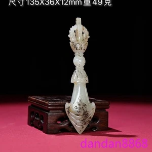 5,4 Zoll China Antike Dynastie Hetian Jade geschnitzt Opfer Fengshui Faqi Statue - Bild 1 von 9