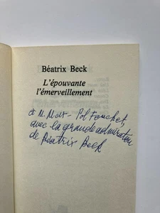 Béatrix BECK " L'épouvante, l'émerveillement " avec ENVOI, Edit° du Sagittaire - Picture 1 of 2