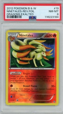 2012 Pokemon Black & White Dragons Exalted Ninetales Reverse Holo #19 PSA 8 - Image 1 of 2