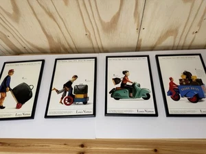 4 x Nuevos carteles anuncios de revistas Louis Vuitton enmarcados arte de pared bolsas de armario - Imagen 1 de 5