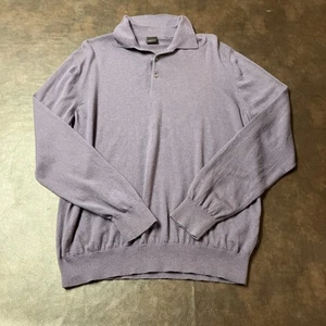 Hugo Boss Men’s XL Purple Wool/Silk/Cashmere Polo Collared Light Sweater - Picture 1 of 8