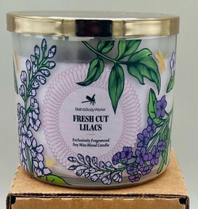 Bath & Body Works FRESH CUT LILACS 14.5 oz 3 Wick Candle New in Box - Picture 1 of 6