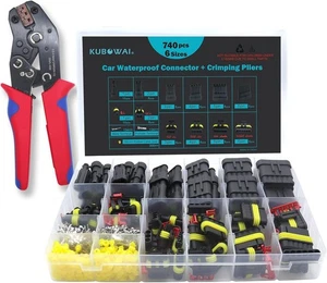 KUBOWAI 740 Stück Kfz Stecker Wasserdicht Kit, Kfz Steckverbinder 12v mit Cri... - Bild 1 von 7