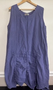 La Bass Germany Avantgarde Ballonkleid Lila Leinen Lagenlook Damen O/S LESEN - Bild 1 von 10