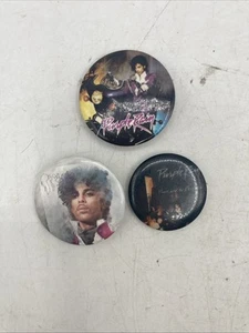1980er Prince Revolution lila Regen Button Pin 3 Stück Vintage Pinback Konzert - Bild 1 von 7