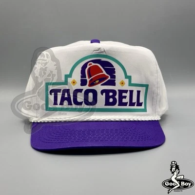 TACO BELL Hat 90s Vintage Retro Teal Purple Trucker Rope Hat - Image 1 of 4