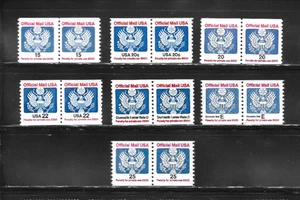 U.S. Scott Officials Coil Pairs 1983-1988 Mint Never Hinged, CV $21.60 -Nice! - Picture 1 of 2