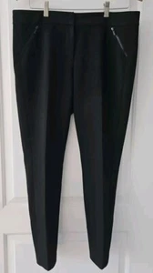 Classiques Entier Pants Womens Size 10 Black Zipper Ankle, Front Zip Pockets - Picture 1 of 10