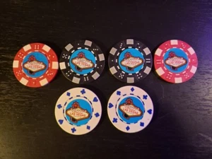 Juego de 6 fichas de póker de Las Vegas - Imagen 1 de 1