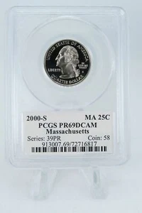 2000-S PCGS PR69DCAM Massachusetts State Quarter Proof 25C - Picture 1 of 2