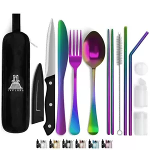 Taplord Portable Travel Silverware Set With Case, Includes 10 Pcs of Travel U... - Picture 1 of 7