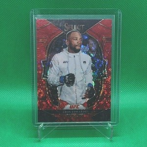 2023 Panini Select UFC /99 Red Disco Prizm Leon Edwards