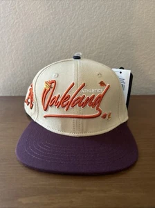 Oakland Athletics Pro Standard beige burgund orange Herbstblätter Druckknopflasche Einheitsgröße neu mit Etikett - Bild 1 von 7