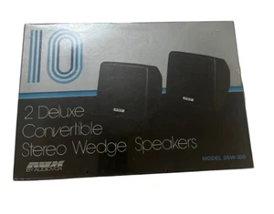 AVX Audiovox DSW-30B Convertible Stereo Wedge Speakers - New Old Stock - Picture 1 of 6