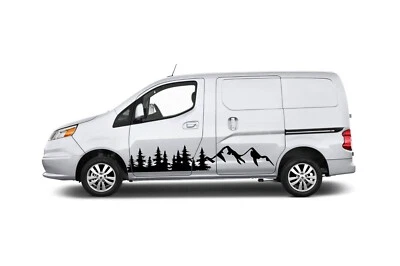 Doors 山地树贴花贴纸 平面设计套件 适用于日产 NV200 van 乙烯基 — 第 1/4 张图片