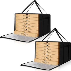 Maxcheck 2 Stück isolierte Pizza Liefertasche 24 x 24 x 14 Zoll Pizzawärmer Tasche C - Bild 1 von 12