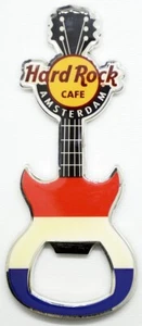 Hard Rock Cafe Amsterdam Flag Guitar Bottle Opener Magnet - Picture 1 of 1