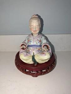 RARO Dresden Porcelana Pagoda Asentimiento Cabeza y Manos Móviles Mujer - Imagen 1 de 8
