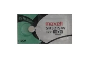 Maxell SR521SW SR521 379 AG0 LR521 521 D379 V379 Silver Oxide Battery (Pack 1) - Picture 1 of 1