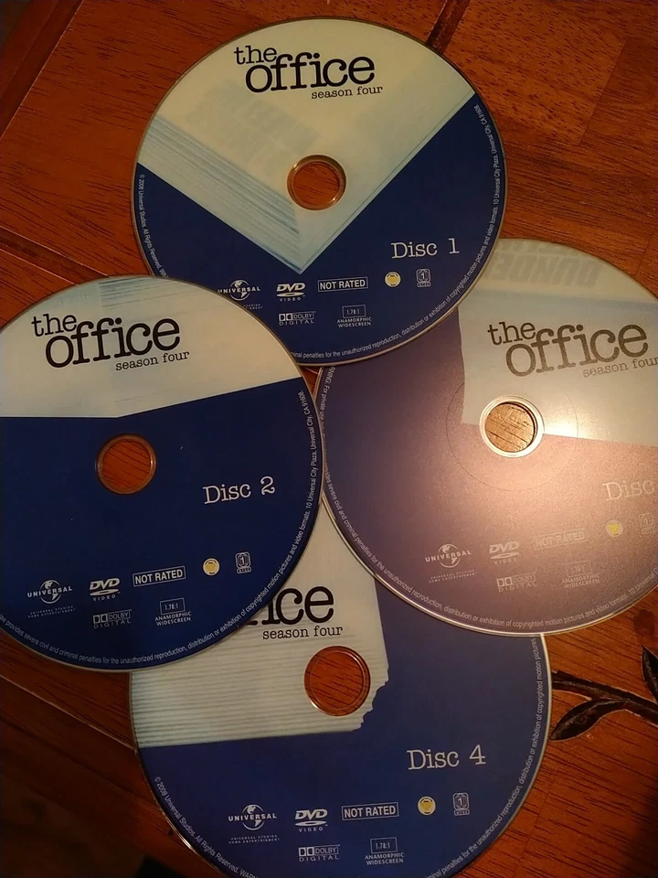 The Office Season Four 4 (DVD, 2008, 4-Disc Set) Steve Carell Sitcom Discs Only - Image 1 of 1
