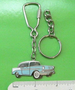 '56 1956 CHEVROLET Belair Hardtop - key chain , keychain GIFT BOXED lt blu/wh - Picture 1 of 4