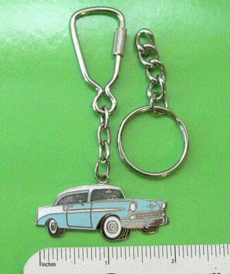 '56 1956 CHEVROLET Belair Hardtop - key chain , keychain GIFT BOXED lt blu/wh - Image 1 of 4