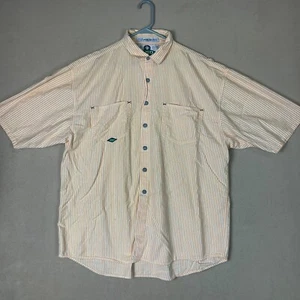 Quiksilver Salt-Water Denim Shirt Adult Extra Large Yellow Short Sleeve Mens - Picture 1 of 9