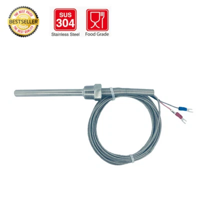 Temperature Sensors K Type Thermocouple Stainless Steel Waterproof Probe 1/2"NPT - Image 1 of 4