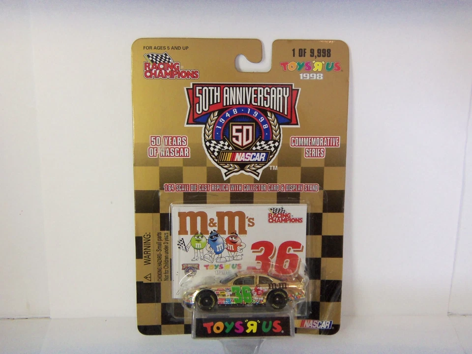 Racing Champions Bill Elliot 50th Anniversary Gold Car Toys R US 1 of 9 998