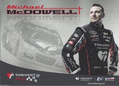 2016 MICHAEL MCDOWELL "THRIVENT RACING 2ND VERSION" NASCAR SPRINT CUP POSTCARD Cover