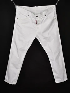 Dsquared2 Men's Skinny Dan Jean White Button Fly Italy Denim Jeans size 54 US 44 - Picture 1 of 12