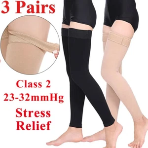 3 Paar Overknee Kompressionsstrümpfe ohne Fuß 20-30mmHg Kompressionsstrumpf - Bild 1 von 15