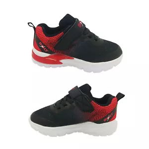 Boys Shoes Bolt Pax2 LED Light Up Runner Black Red Hook and Loop Size UK 6-2 NEW - Picture 1 of 5