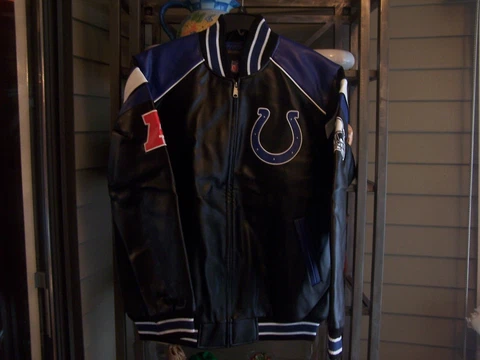 NFL Indianapolis Colts  FAUX leather Jacket Size: L Cover