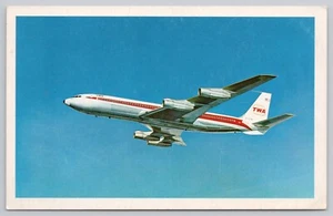 TWA Star Stream Jet Airliner Postcard Chrome Aviation Plane Airplane - Picture 1 of 2