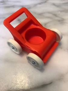1972 Fisher Price Little People Orange Dollhouse Family House Stroller - Picture 1 of 5