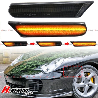 Luz de señalización lateral LED de humo para Porsche Boxster 986 911 996 1998-2004 Foto 1 de 4