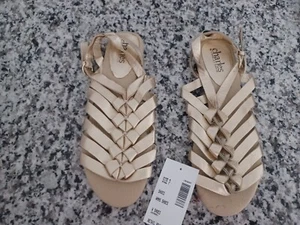 Charles By Charles David Womens Gladiator Sandal Gold Leather Size 7 M - Picture 1 of 2
